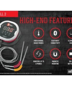 Weber Grill Replacement Parts iGrill Round Bluetooth Compatibility Grill Thermometer -Mmaster Outlet Shop 08052841