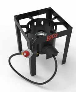 LoCo COOKERS Turkey Fryers, Cookers, & Pots Loco-HPFryer Stand 13.582-in 1-Burner Propane 20-lb Cylinder Manual Ignition Black Outdoor Burner