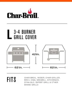 Char-Broil Grilling Tools & Accessories Basic 62-in W x 42-in H Black Gas Grill Cover -Mmaster Outlet Shop 10367327