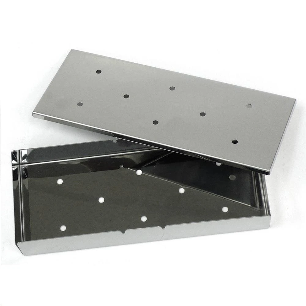 Blue Rhino Grilling Tools & Accessories 1.73-in L x 9.65-in W x 4.06-in H Smoker Box with Hinged Lid 1 Blue Rhino Grilling Tools & Accessories 1.73-in L x 9.65-in W x 4.06-in H Smoker Box with Hinged Lid