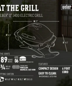 Weber Grills Q1400 1560-Watt Dark Gray Electric Grill -Mmaster Outlet Shop 16067257