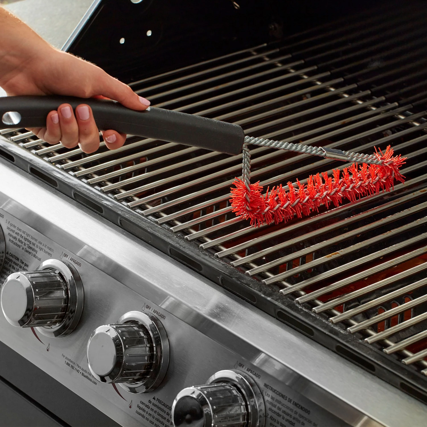 Mr. Bar-B-Q Grilling Tools & Accessories Dual wire Nylon Plastic 17.9-in Grill Brush 1 Mr. Bar-B-Q Grilling Tools & Accessories Dual wire Nylon Plastic 17.9-in Grill Brush