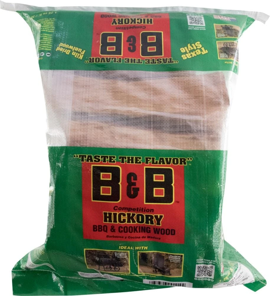 B&B Charcoal Grilling Tools & Accessories 0.65 cu.ft. Band B Kiln Dried Hickory Grill Wood Cooking Logs 1 B&B Charcoal Grilling Tools & Accessories 0.65 cu.ft. Band B Kiln Dried Hickory Grill Wood Cooking Logs