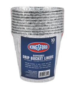 Kingsford Grilling Tools & Accessories Kingsford Disposable Drip Bucket Liners, 10 Aluminum BBQ and Grill Grease Bucket Liners Easy Grill Clean Up, Fits Most Standard Drip Buckets
