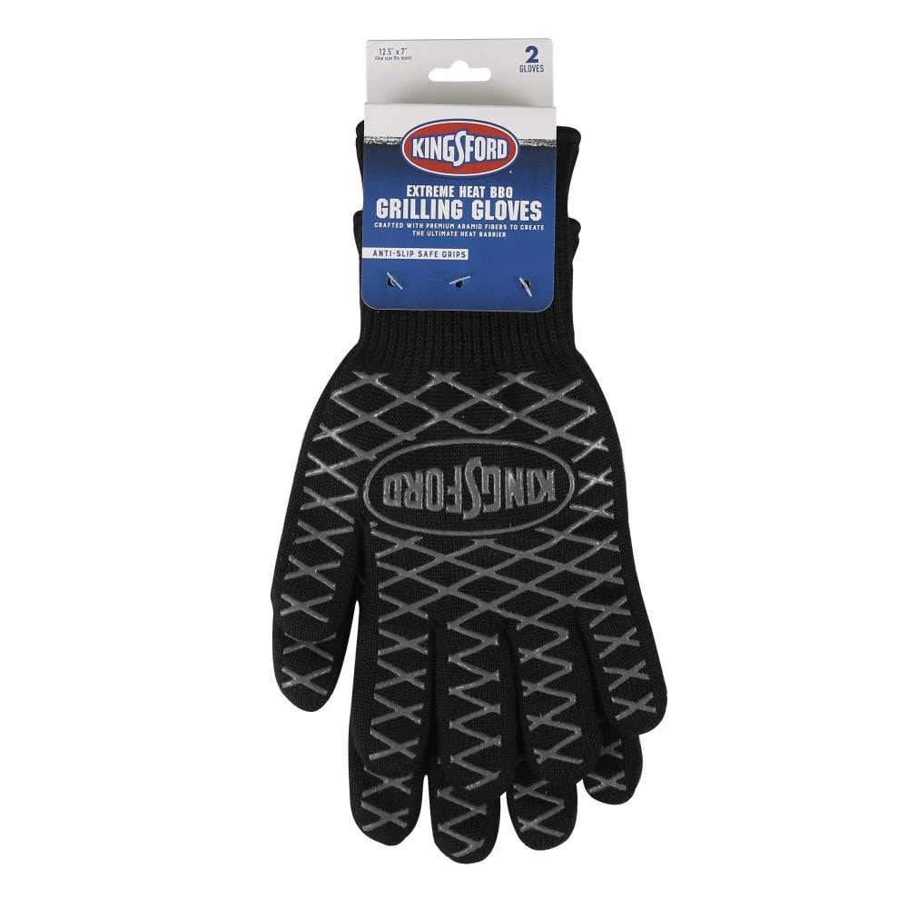 Kingsford Grilling Tools & Accessories Black Aramid Fiber Grill Gloves 1 Kingsford Grilling Tools & Accessories Black Aramid Fiber Grill Gloves