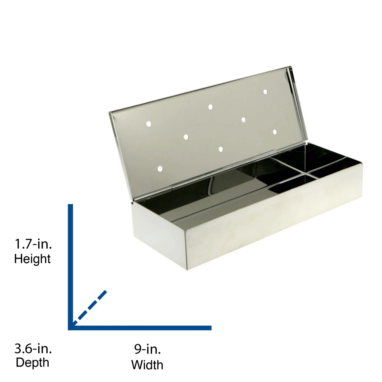 Blue Rhino Grilling Tools & Accessories 1.73-in L x 9.65-in W x 4.06-in H Smoker Box with Hinged Lid 3 Blue Rhino Grilling Tools & Accessories 1.73-in L x 9.65-in W x 4.06-in H Smoker Box with Hinged Lid - Image 3