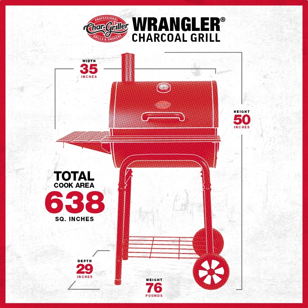 Char-Griller Grills 23-in W Black Barrel Charcoal Grill 15 Char-Griller Grills 23-in W Black Barrel Charcoal Grill - Image 15