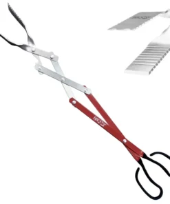 BBQ Croc Grilling Tools & Accessories 3 in 1 barbecue tool, 26 in. Red Aluminum Scissor-style Tongs