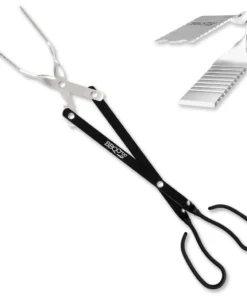 BBQ Croc Grilling Tools & Accessories 3 in 1 barbecue tool, 21 in. Black Aluminum Scissor-style Tongs