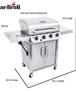 Char-Broil Grills Performance Stainless 4-Burner Liquid Propane Gas Grill with 1 Side Burner -Mmaster Outlet Shop 43465433 scaled