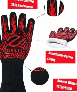 Z GRILLS Grilling Tools & Accessories BBQ Grill Gloves 1472℉ Oven Gloves Heat Resistant, Universal Size for Barbecue, Baking, Frying, Welding, Cutting -Mmaster Outlet Shop 44127983